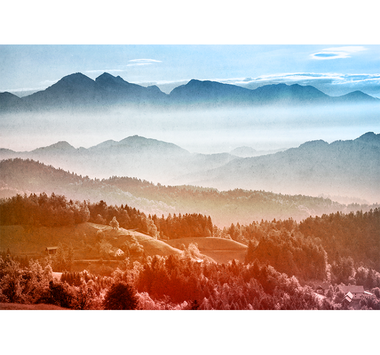Landscape mural wallpaper mountainous wilderness - TenStickers