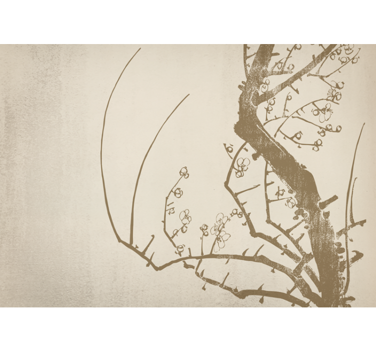 Flower mural elegant blossom branch - TenStickers