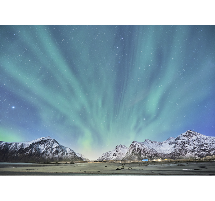 Aurora light in mountains  Teenage Wall Murals - TenStickers