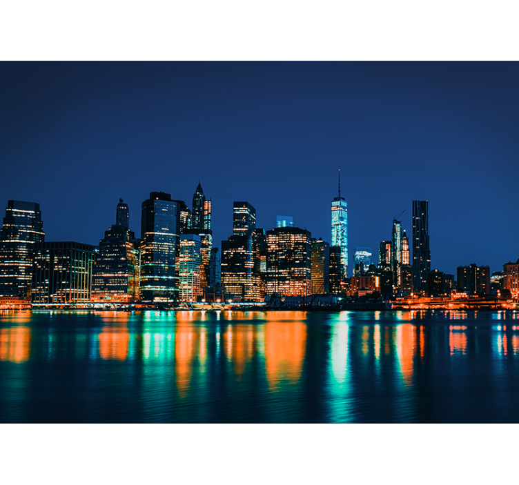 New york wall mural new york skyline at night - TenStickers