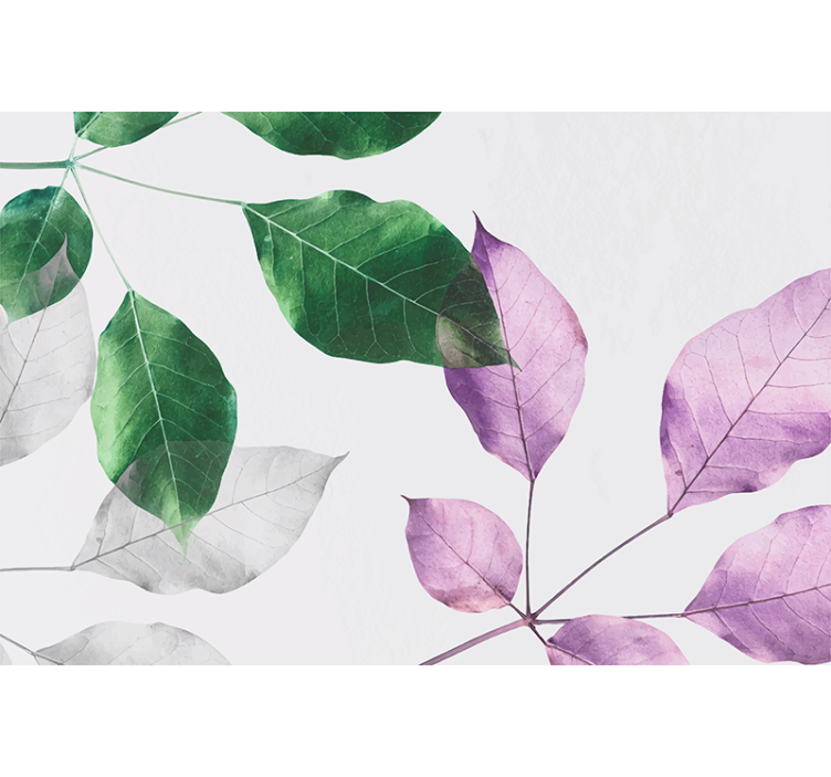 Nature wall mural leafy botanical accents - TenStickers
