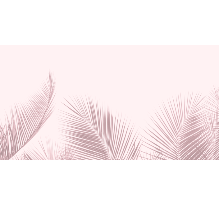 Kawaii Style pink palm leaves wall mural - TenStickers