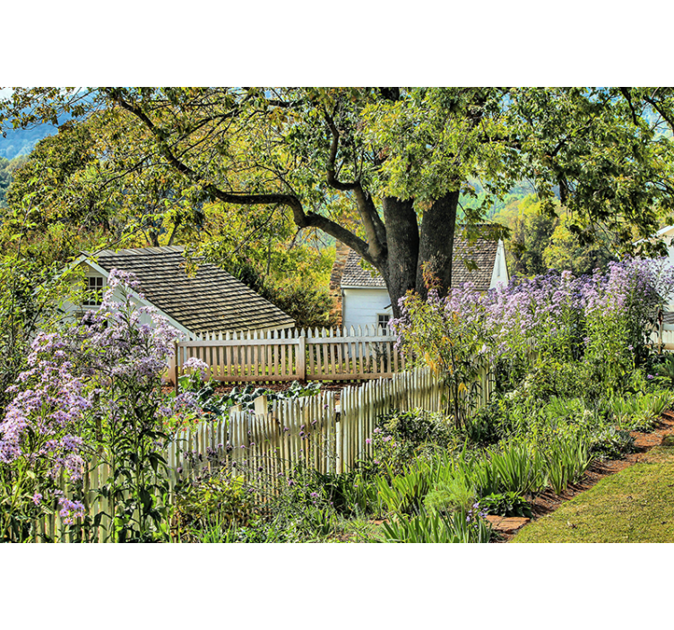 Landscape mural wallpaper serene garden view - TenStickers