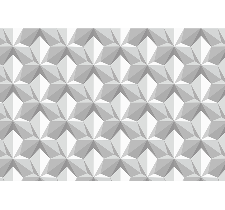 Gray geometric 3d shapes Wall Mural - TenStickers