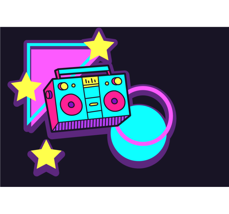 Music mural retro boombox design - TenStickers