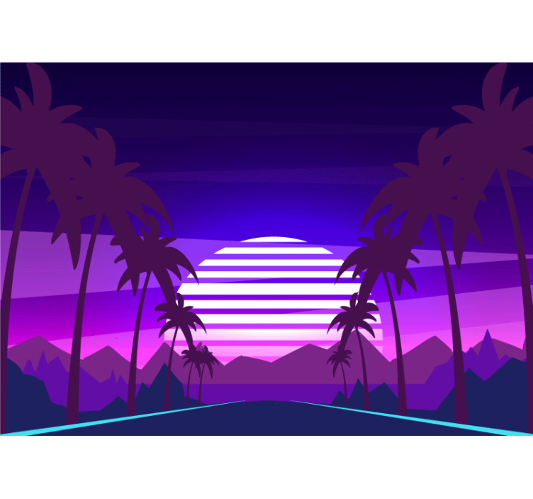 Landscape mural wallpaper tropical sunset retreat - TenStickers