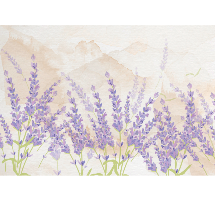Lavender Fields Scene flower mural - TenStickers