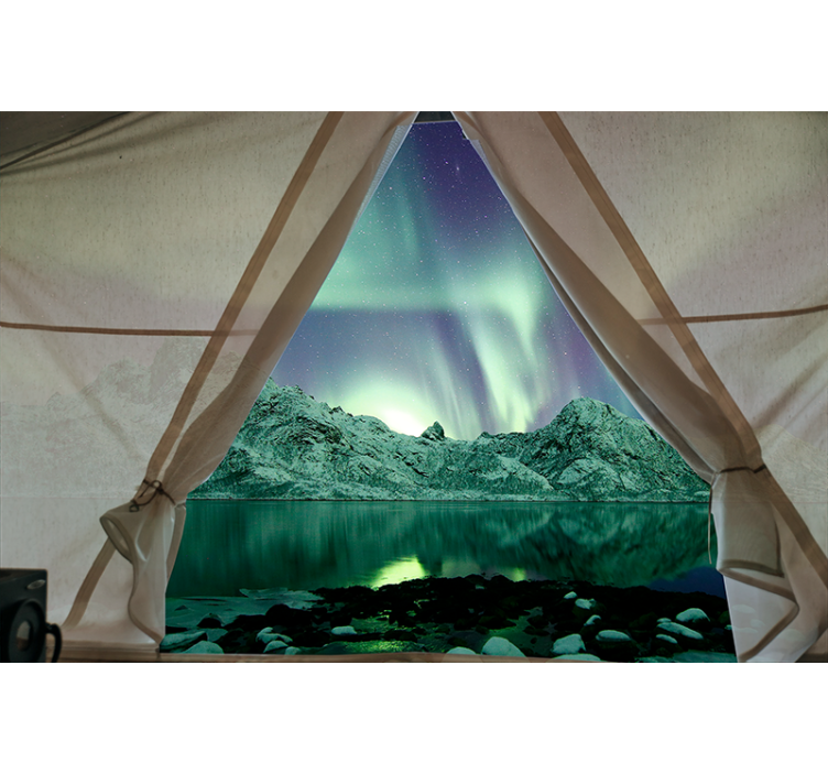 Aurora Borealis View landscape mural wallpaper - TenStickers