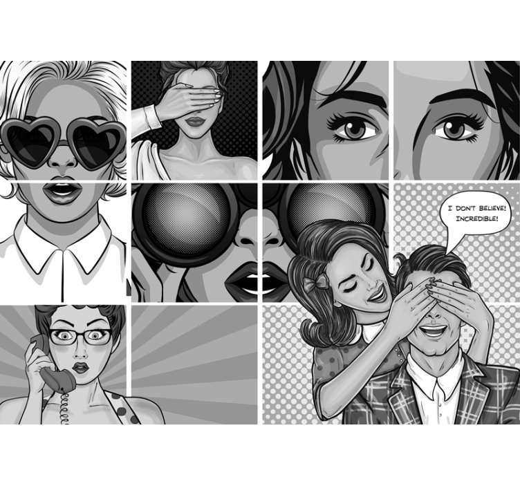 Painting wall mural pop art expressions - TenStickers