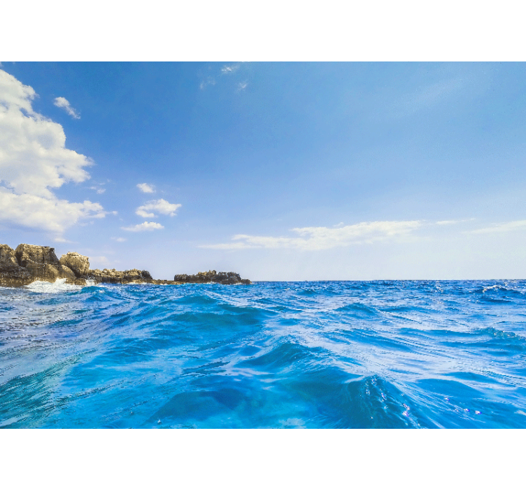 Sea mural coastal wave tranquility - TenStickers