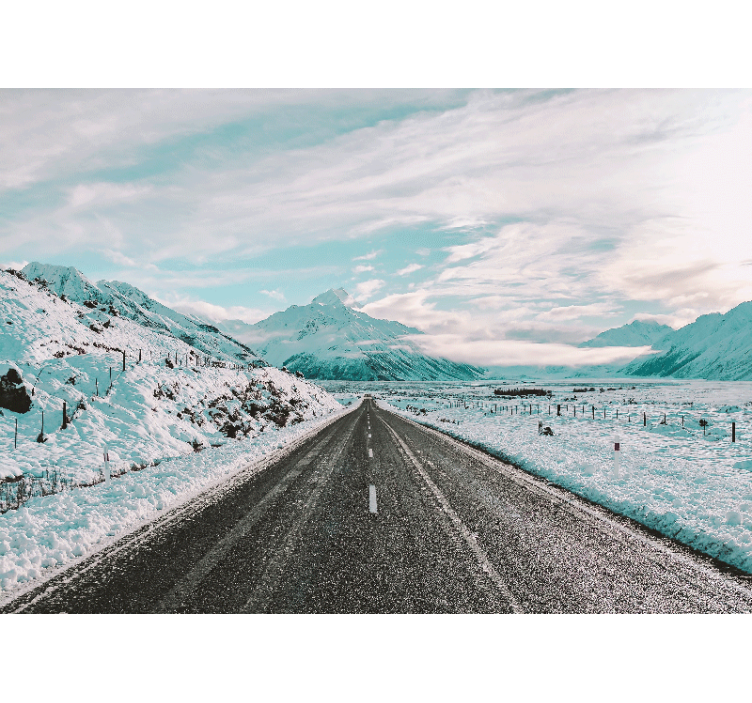 Icy mountain path landscape mural wallpaper - TenStickers