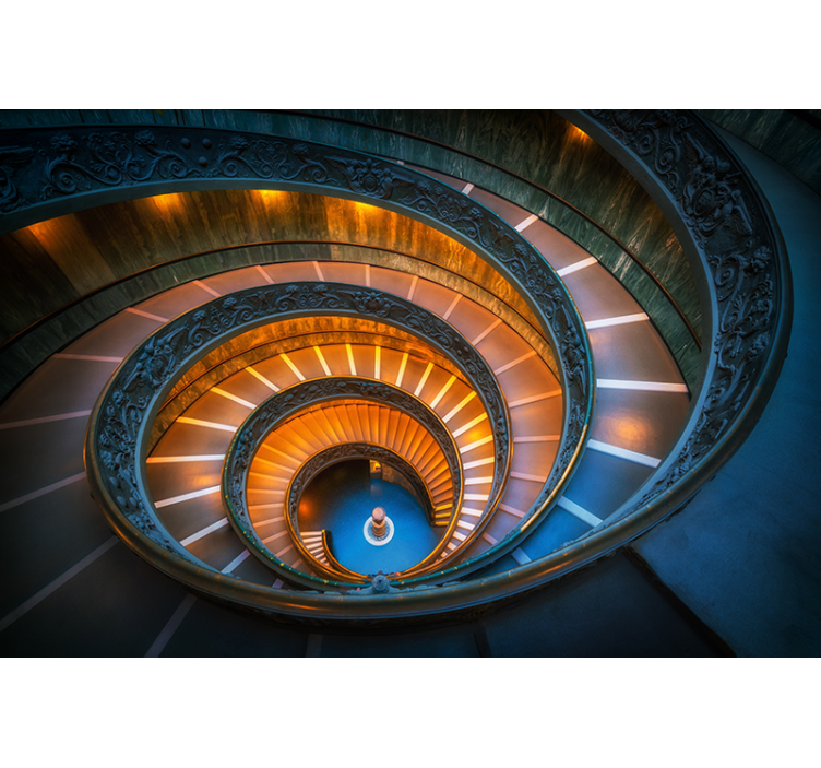 Landscape mural wallpaper spiral staircase light - TenStickers