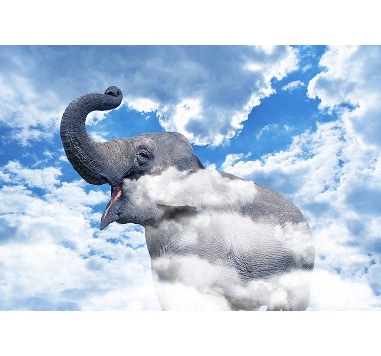Wall mural elephant in clouds - TenStickers