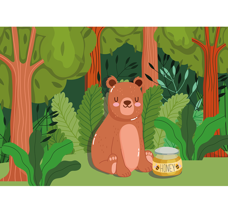 Children wall mural adorable bear art - TenStickers