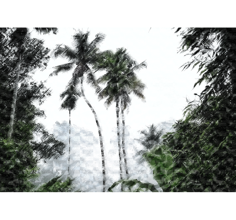 Nature wall mural palm tree tranquility - TenStickers