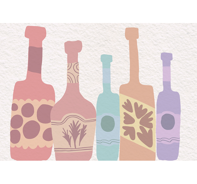 Painting wall mural stylized bottle collection - TenStickers