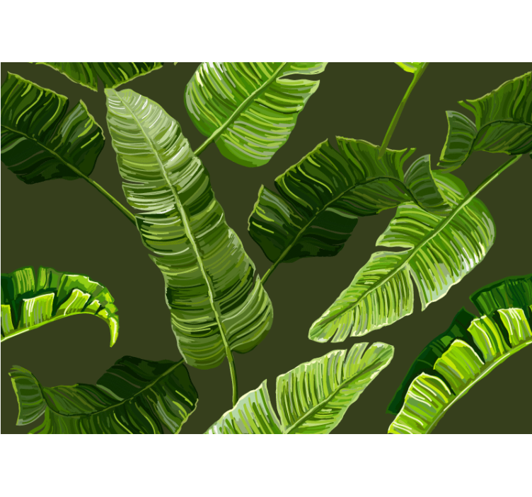 Nature wall mural lush green foliage design - TenStickers