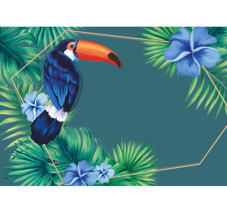 Toucan Tropical Leaves nature wall mural - TenStickers