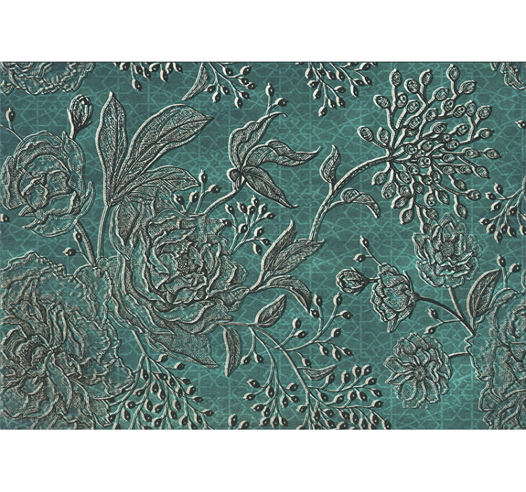 Flower mural with detailed floral pattern - TenStickers