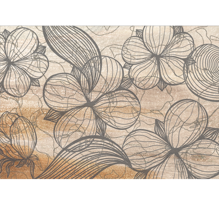 Flower mural with graceful floral designs - TenStickers