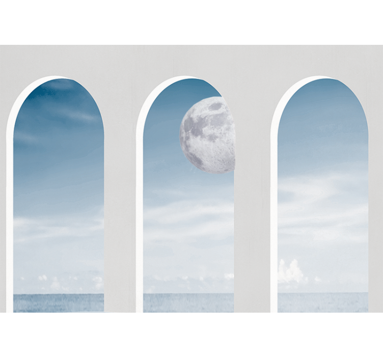 Abstract wall mural moonlit archways - TenStickers