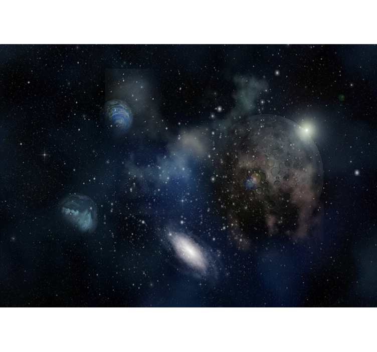 Space mural of a galactic exploration scene - TenStickers