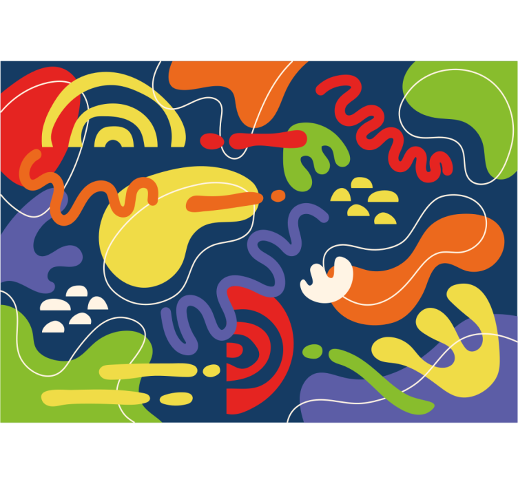 Abstract wall mural in vibrant color waves - TenStickers