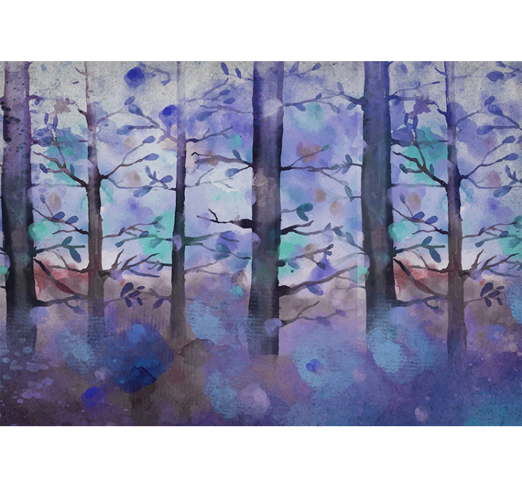 Scandinavian style watercolor Forest Wall Mural - TenStickers