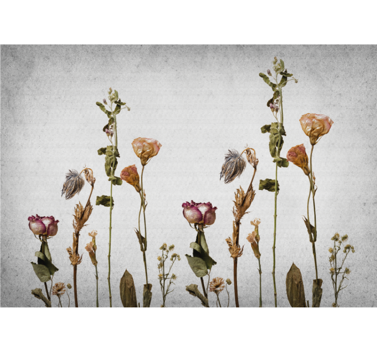 Flower mural dried floral composition - TenStickers