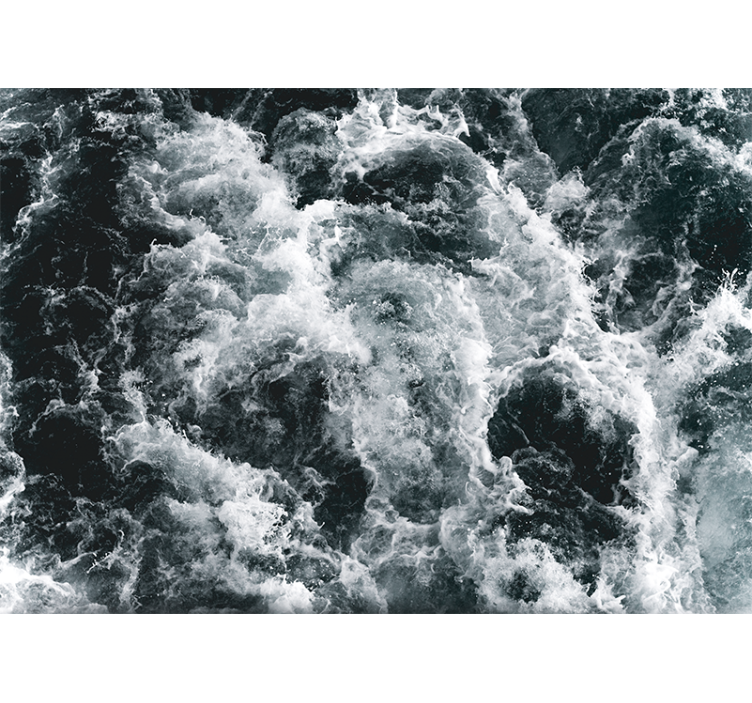 Sea mural of churning ocean waves - TenStickers