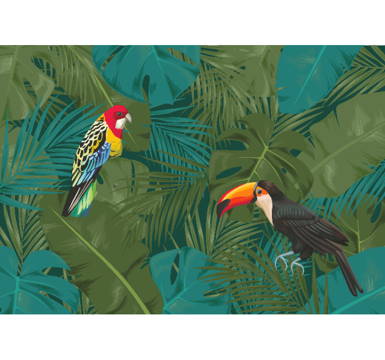 Animal wall mural tropical parrots display - TenStickers