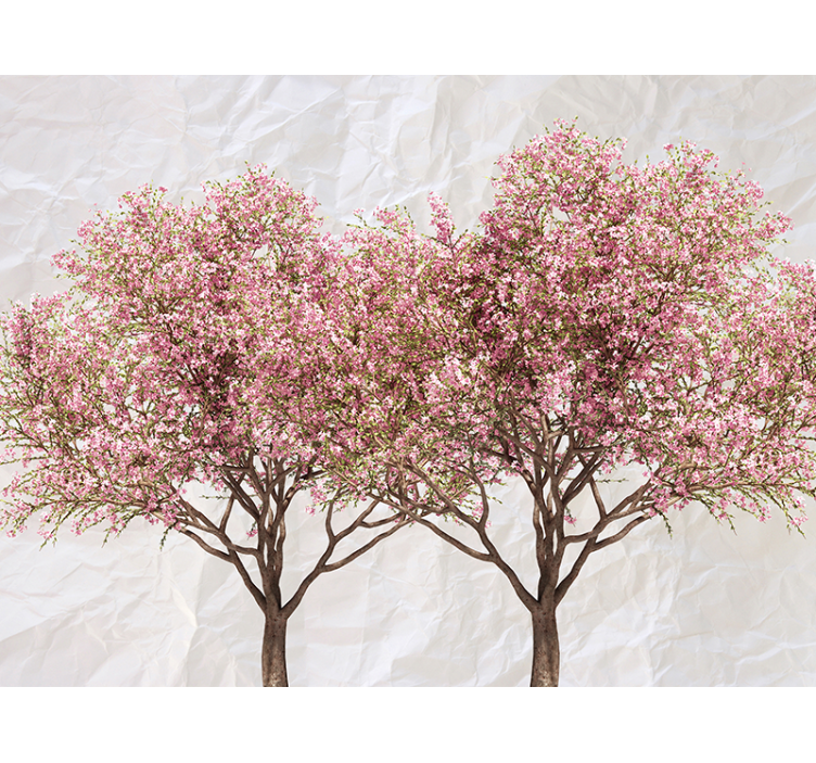 Blooming Pink Trees flower mural - TenStickers