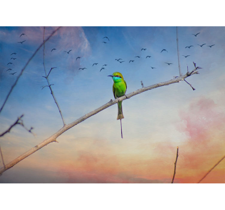 Animal wall mural bird on branch - TenStickers