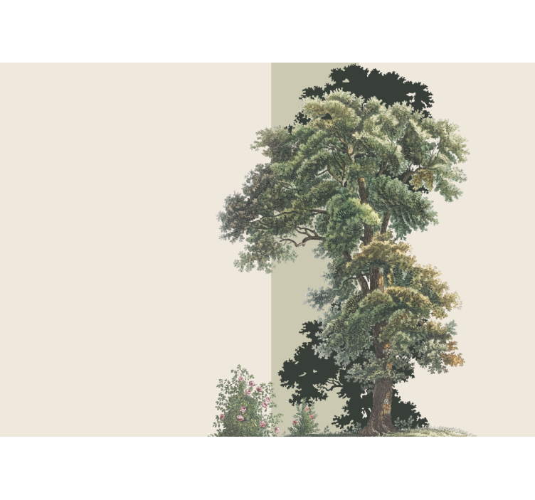 Nature wall mural colorful leafy landscape - TenStickers