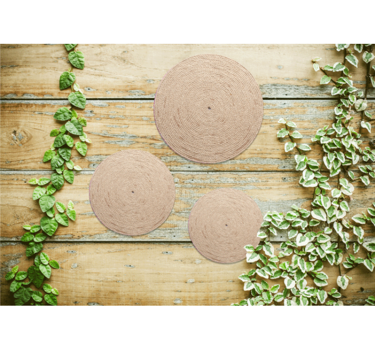 Wall mural natural rope circles - TenStickers