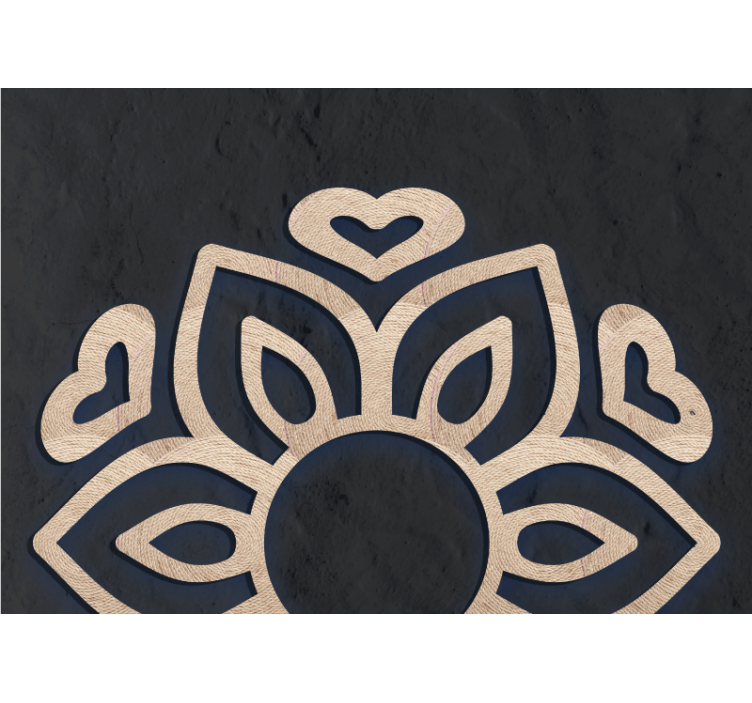 Buddha mural heart lotus design - TenStickers