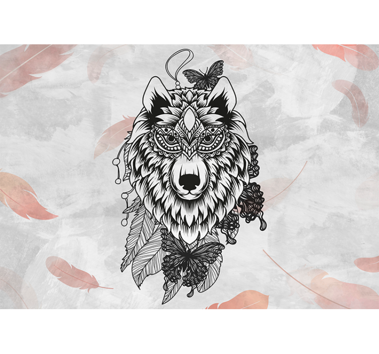 Teenage wall mural wolf decor art - TenStickers