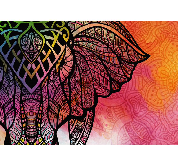 Bohemian Indian Sketched elephant wall mural - TenStickers