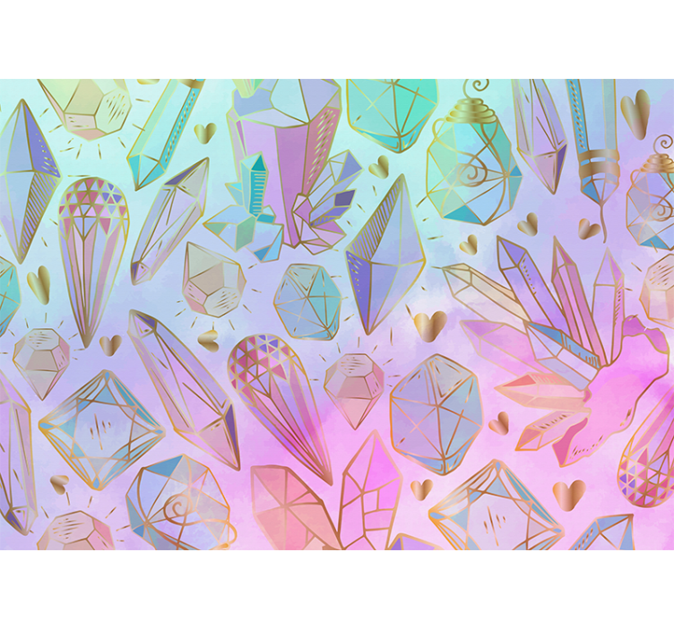 Painting wall mural geometric gemstones design - TenStickers