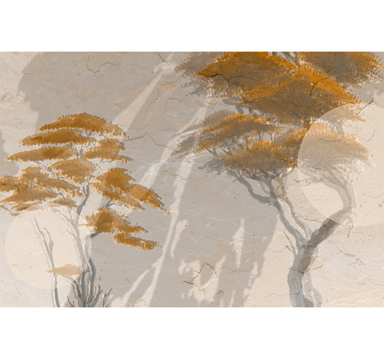 Graceful tree silhouettes mural for living room - TenStickers