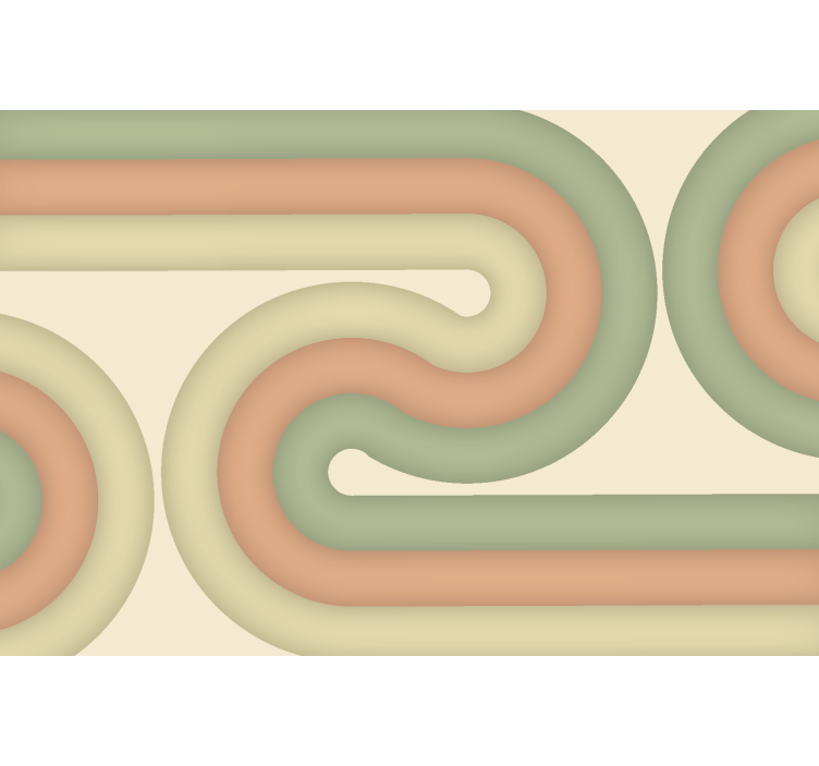 Curved retro pattern mural for living room - TenStickers