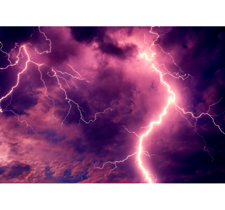 Stormy sky with lightning  Wall Mural - TenStickers