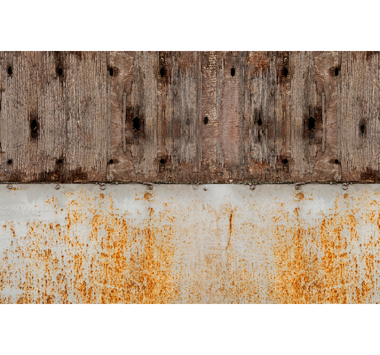 Metal and Wood Chipping wall mural - TenStickers