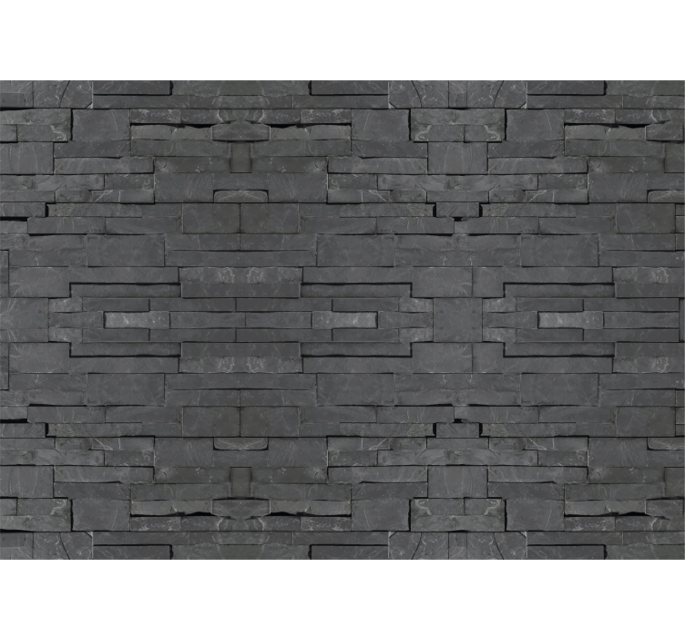 Black brick texture wall mural - TenStickers