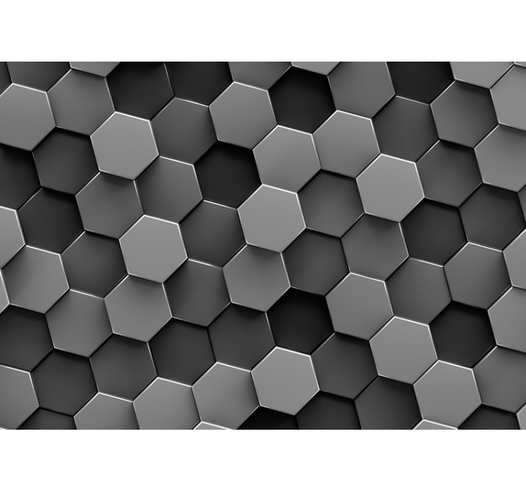3d hexagons living room wall mural - TenStickers