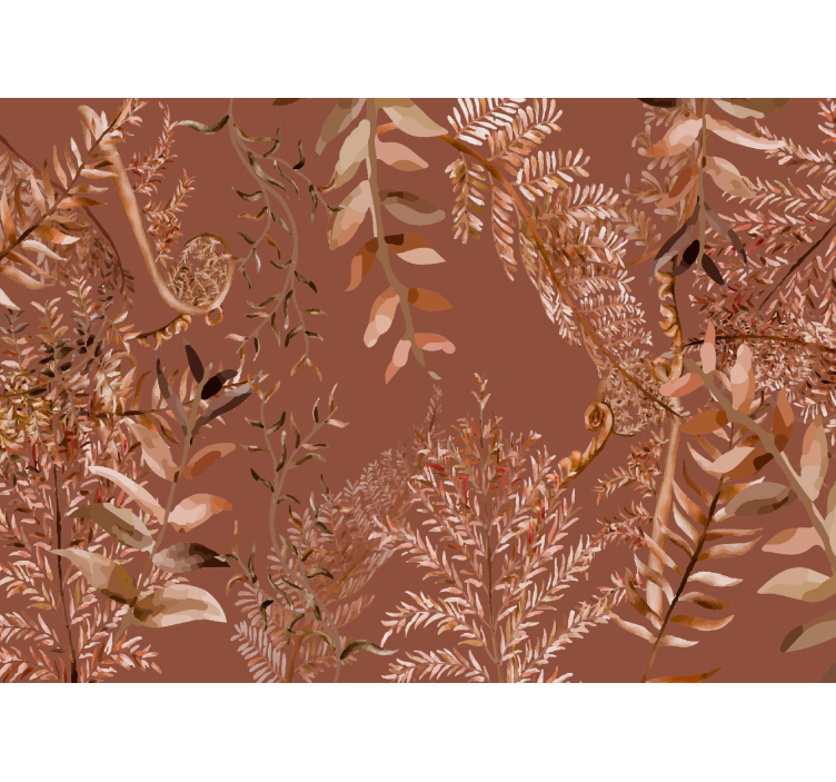 Dense leaves terracotta wall mural - TenStickers