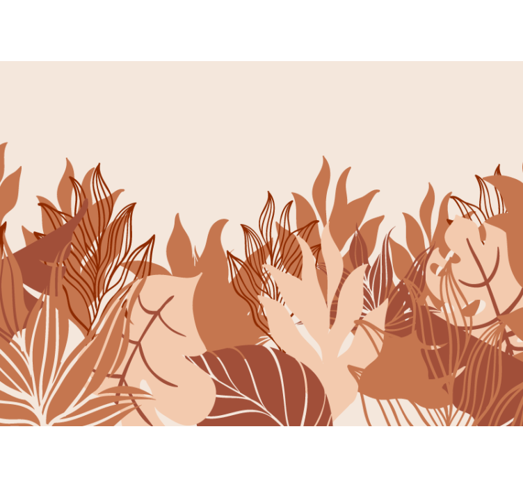 Tropical landscape terracotta wall mural - TenStickers