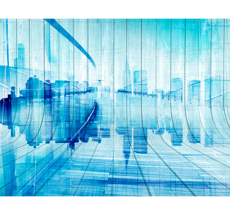 Urban Sketch Panorama city wall mural - TenStickers