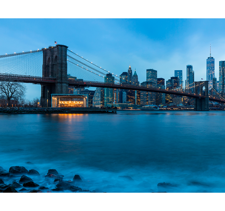 Brooklyn Bridge Nightscape new york wall mural - TenStickers