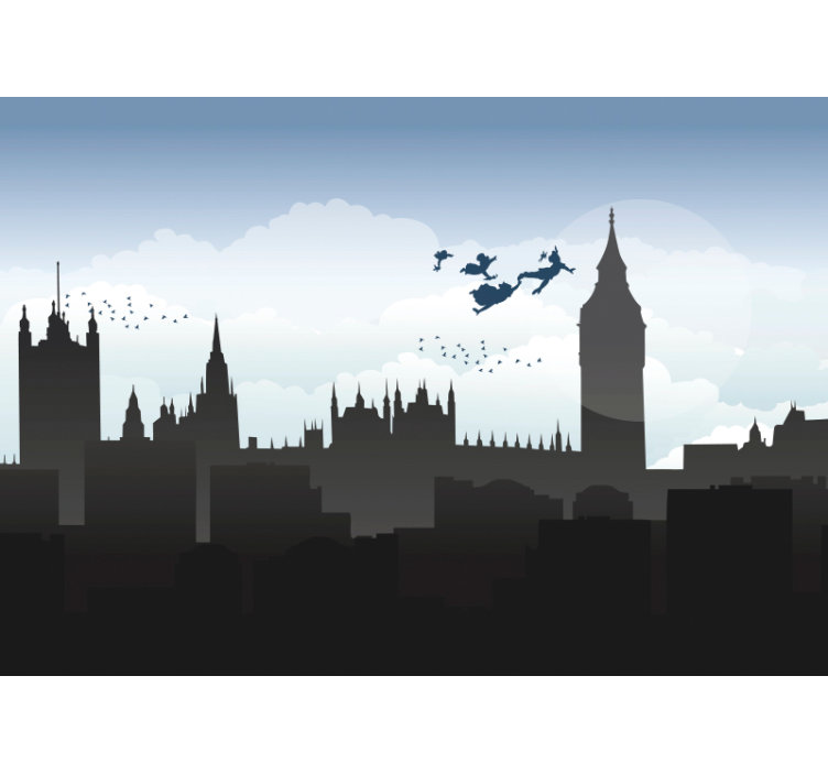 Skyline Silhouette london wall mural - TenStickers
